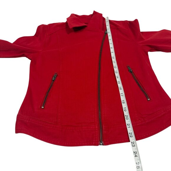 Liverpool Red Denim Moto Jacket Size S NWOT - Picture 7 of 7